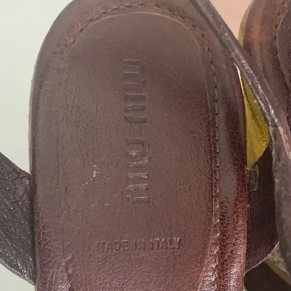 Miu Miu platform open toe Sandals leather/fabric