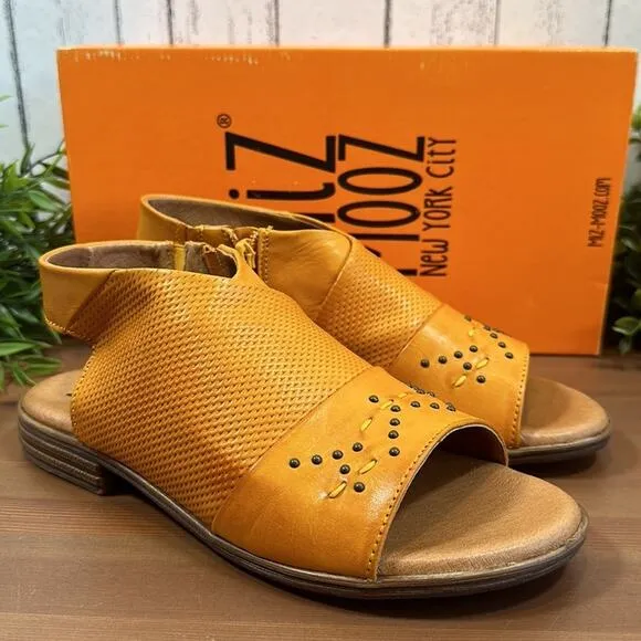 Miz Mooz Darcie Leather Side Zip Sandals Size 38