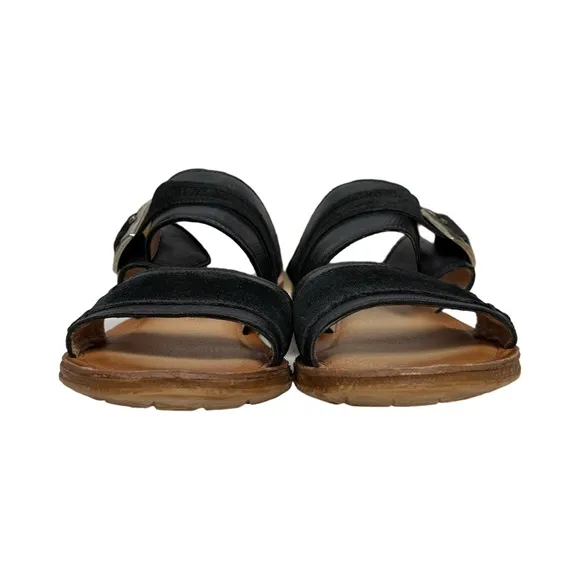 Miz Mooz Leather Double Band Slide Slip On Sandals Florra Beach Resortwear NWOB