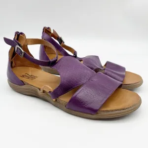 Miz Mooz Mari Leather Ankle Strap Zip Sandals Purple  Size EU 42 US 10.5-11