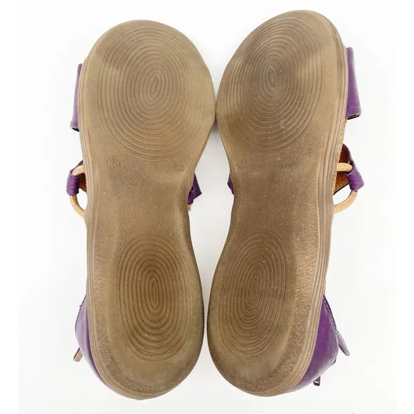 Miz Mooz Mari Leather Ankle Strap Zip Sandals Purple  Size EU 42 US 10.5-11