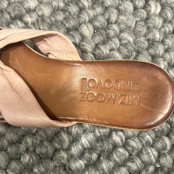 Miz Mooz Nuovo Creme Pink Leather Platform Sandals Size 38