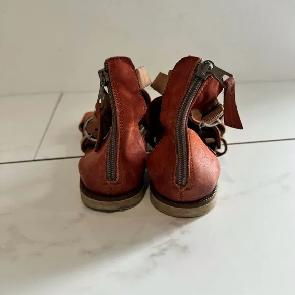 MIZ MOOZ Tessa Leather Orange Studded Sandals Size 37 / 7