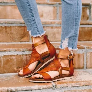 MIZ MOOZ Tessa Leather Orange Studded Sandals Size 37 / 7
