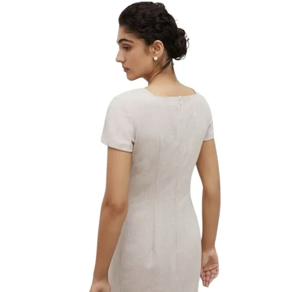 M.M. LAFLEUR Marie Dress Crosshatch in Dove size 8