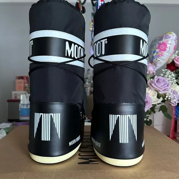 Moon Boot Classic Black and White Boots