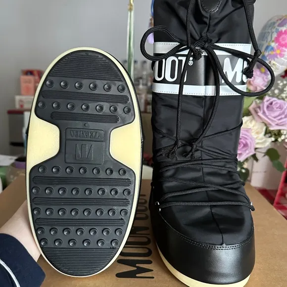 Moon Boot Classic Black and White Boots