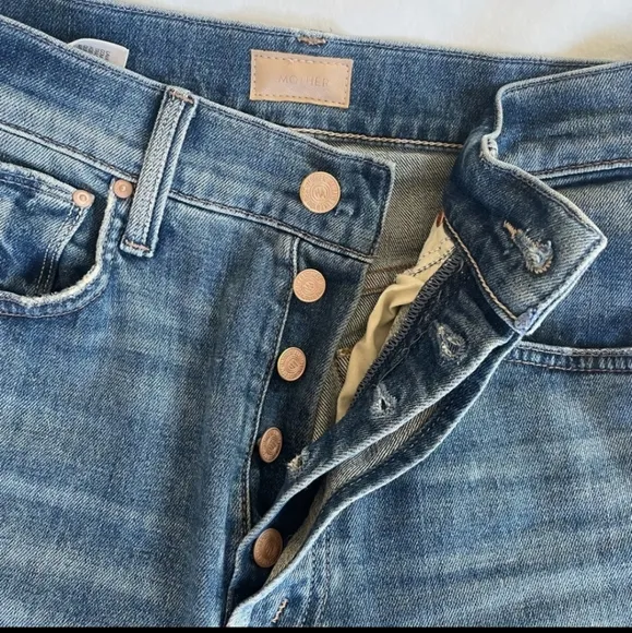 MOTHER HIGH WAISTED DOUBLE HIKER SKIMP JEANS