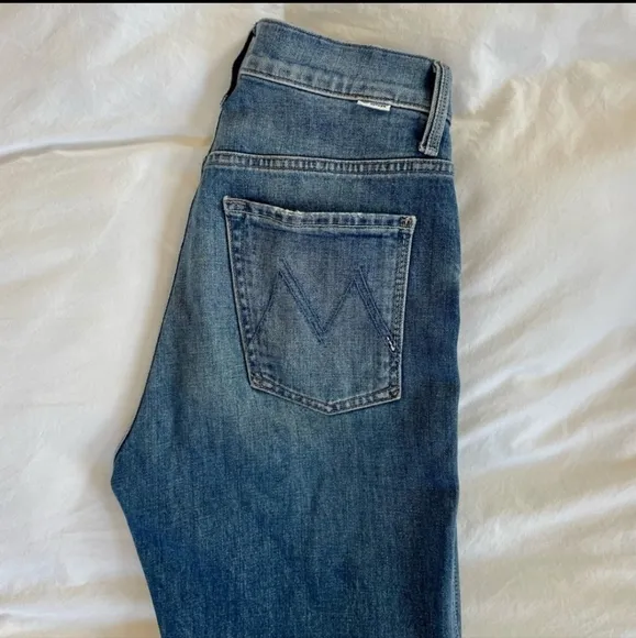 MOTHER HIGH WAISTED DOUBLE HIKER SKIMP JEANS
