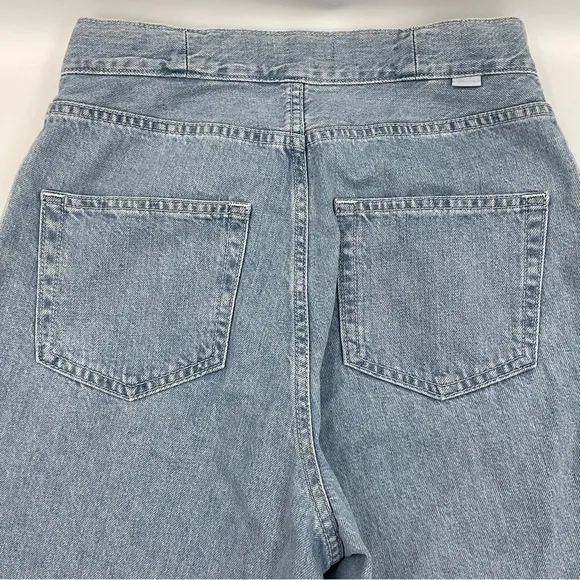 Moussy Black by Moussy RARE Cross Waist Wide Straight Leg Light Denim Jeans 24