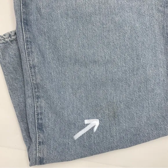 Moussy Black by Moussy RARE Cross Waist Wide Straight Leg Light Denim Jeans 24