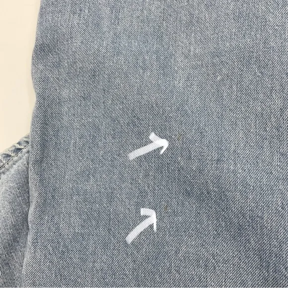 Moussy Black by Moussy RARE Cross Waist Wide Straight Leg Light Denim Jeans 24