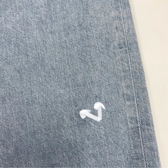 Moussy Black by Moussy RARE Cross Waist Wide Straight Leg Light Denim Jeans 24