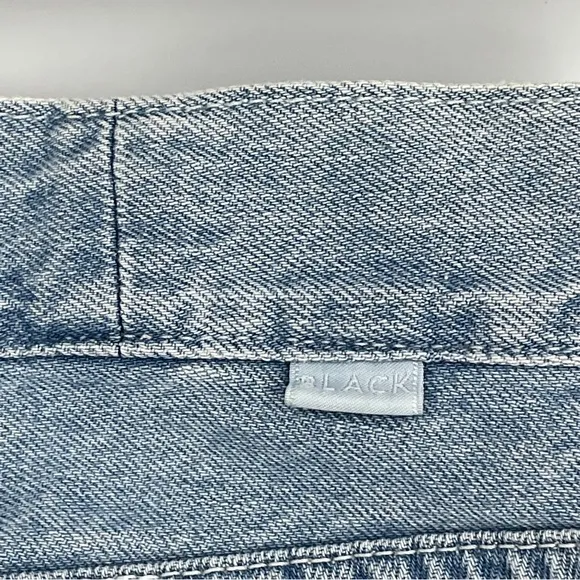 Moussy Black by Moussy RARE Cross Waist Wide Straight Leg Light Denim Jeans 24