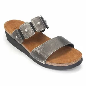 Naot Ashley Metallic Leather Studded Rhinestone Slide Sandals Sz 8