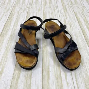 NAOT Black Leather Criss Cross Sophia Sandals