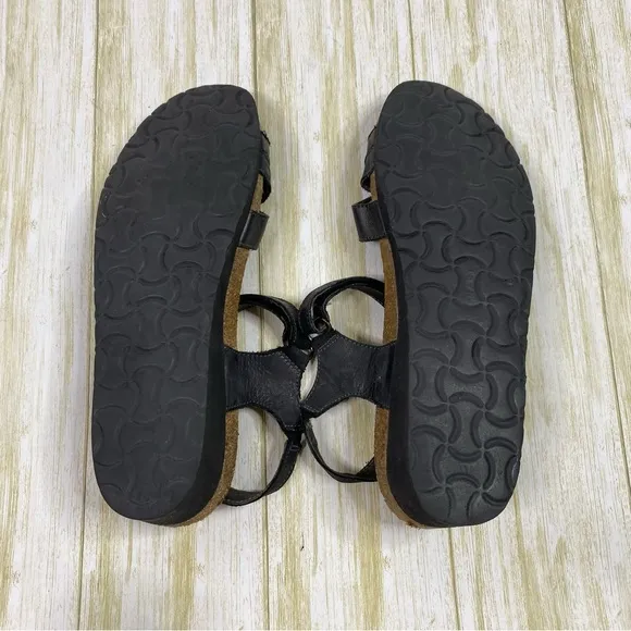 NAOT Black Leather Criss Cross Sophia Sandals