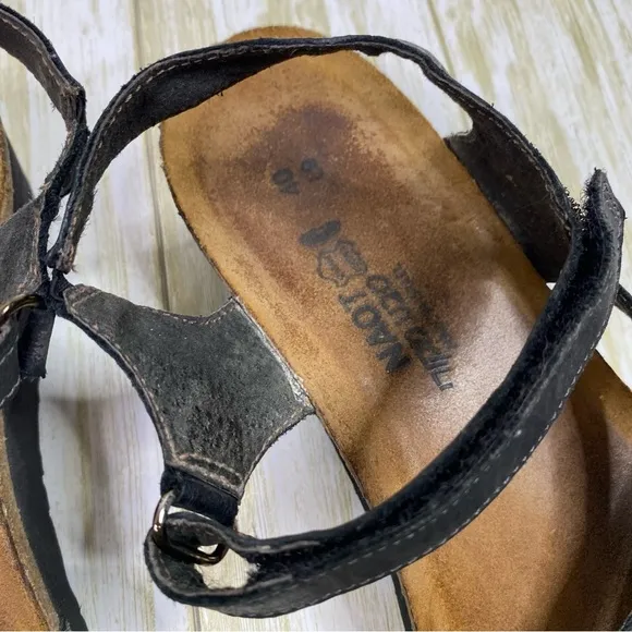 NAOT Black Leather Criss Cross Sophia Sandals