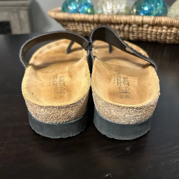 Naot Classic Toe Loop Nevada Sandals Black Size 9