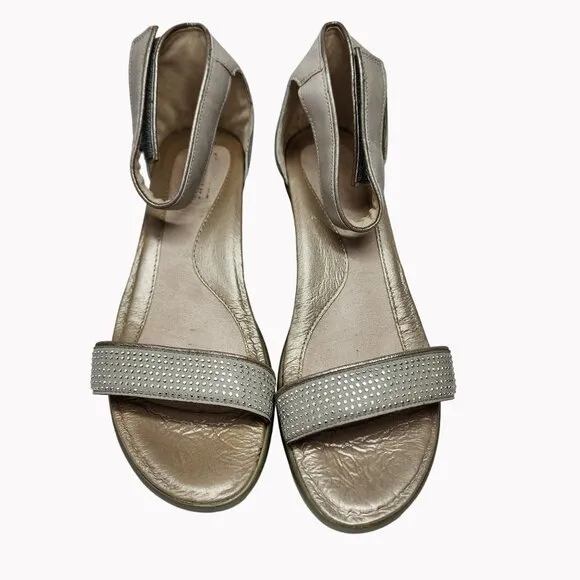 Naot Dress Sandal Women EU39/US8-8.5 Progress Silver Metal Rivet Leather Heels