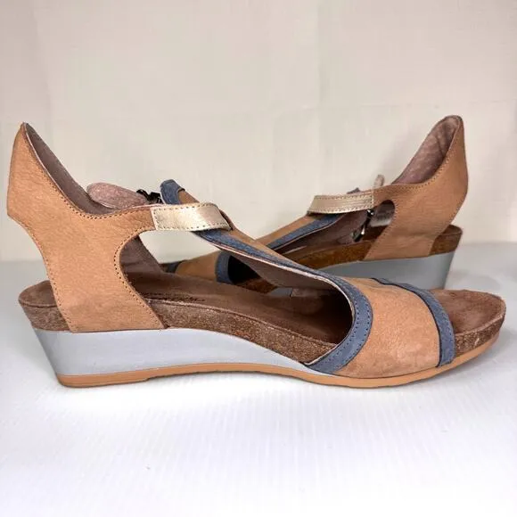 NAOT Fiona Wedge Sandals Women's EU 39/8.5 Leather Summer Beach Comfort