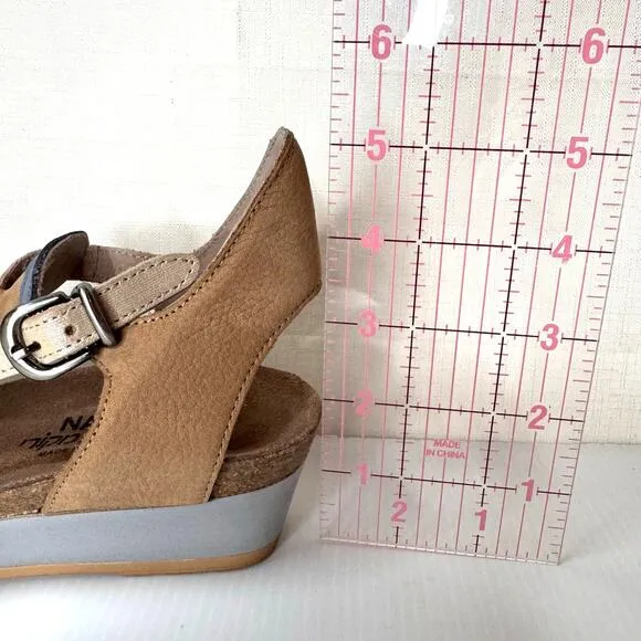 NAOT Fiona Wedge Sandals Women's EU 39/8.5 Leather Summer Beach Comfort