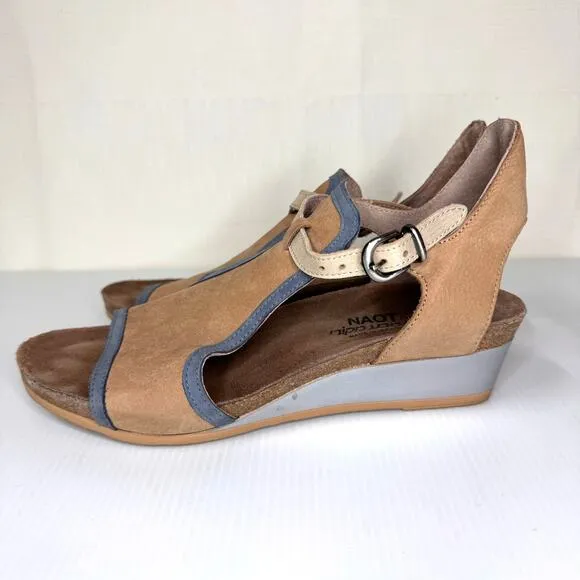 NAOT Fiona Wedge Sandals Women's EU 39/8.5 Leather Summer Beach Comfort