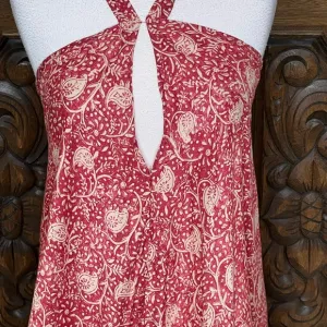 Natalie Martin Bohemian Print Halter Dress Size S Maxi Length