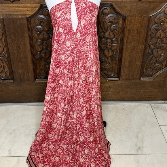 Natalie Martin Bohemian Print Halter Dress Size S Maxi Length