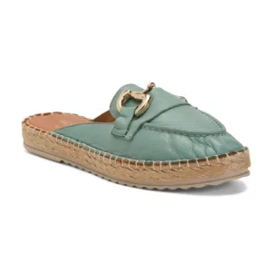 NEW 42 GOLD Leather Anri Espadrille Flats mint for women 462tn