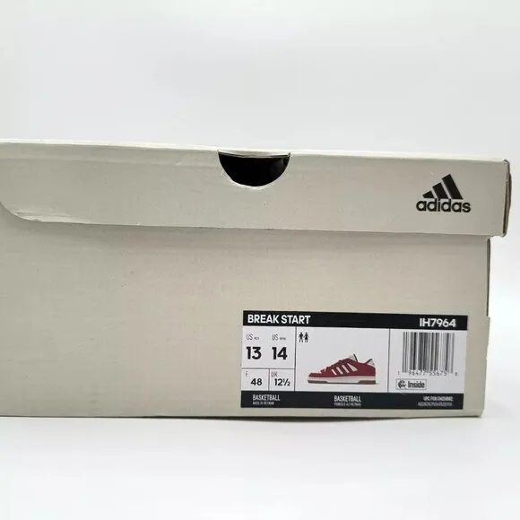 NEW adidas Break Start Low Sneakers Men's Size 13 Basketball Red White IH7964