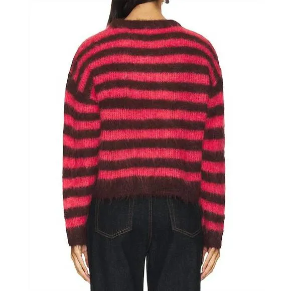 NEW AMERICAN VINTAGE bymi pullover sweater in bordeaux hortensia