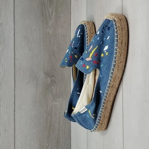 NEW Anthropologie Soludos Espadrille Platform Loafers Slip on shoes sz 9