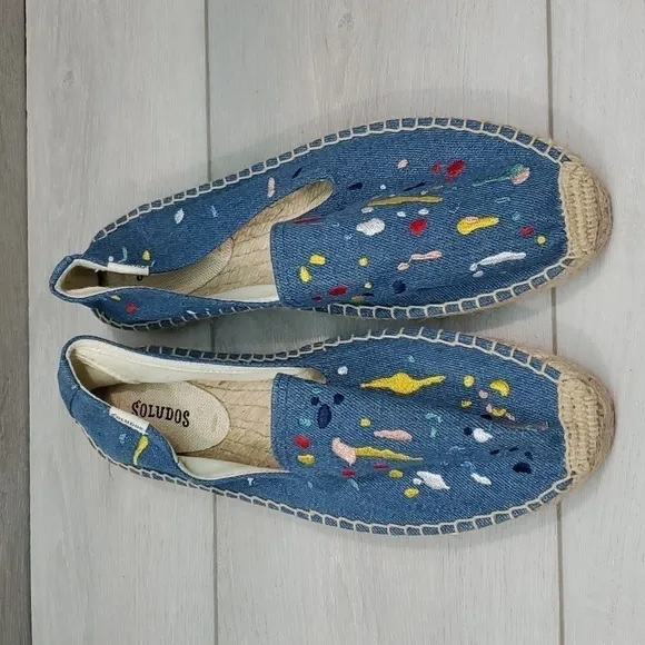 NEW Anthropologie Soludos Espadrille Platform Loafers Slip on shoes sz 9