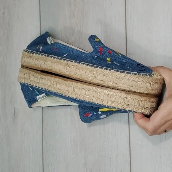 NEW Anthropologie Soludos Espadrille Platform Loafers Slip on shoes sz 9