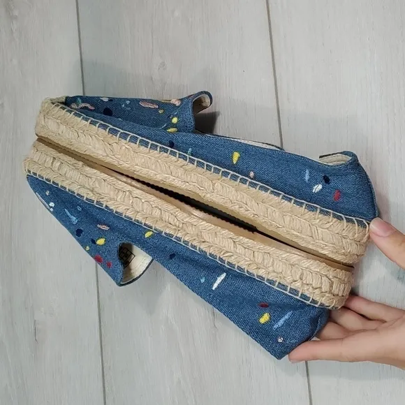 NEW Anthropologie Soludos Espadrille Platform Loafers Slip on shoes sz 9
