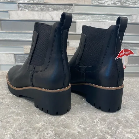 NEW! Blondo Dyme Waterproof Chelsea Ankle Bootie Black Leather Size 8.5