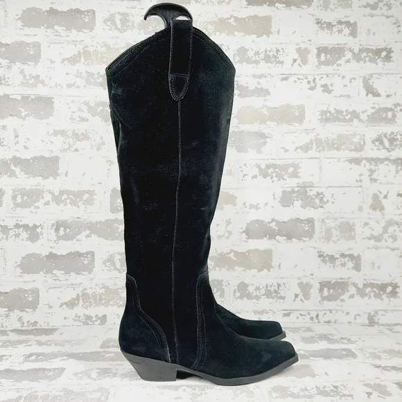New Blondo Phenix Black Waterproof Suede Zip Up Boots C173