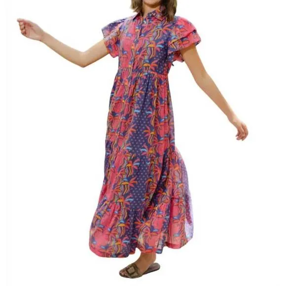 NEW BRITON COURT georgia maxi dress in pink multi color