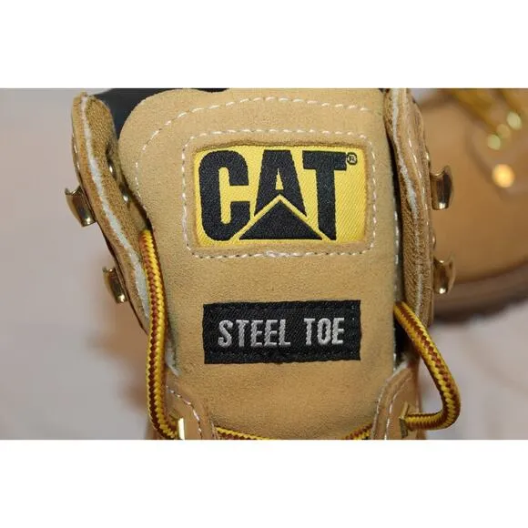 NEW CAT‎ Caterpillar Men's Second Shift Steel Toe Work Boots Honey Brown Sz 10