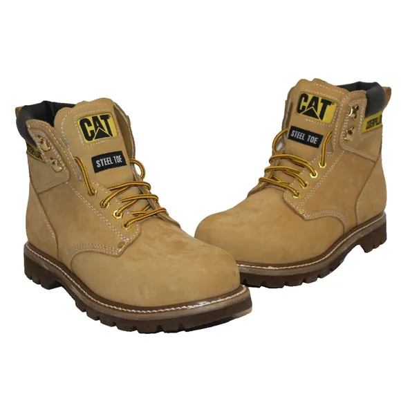 NEW CAT‎ Caterpillar Men's Second Shift Steel Toe Work Boots Honey Brown Sz 10