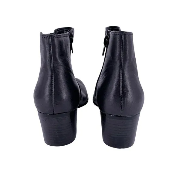 NEW Clarks Black Leather Short Boots Booties Size 6 M
