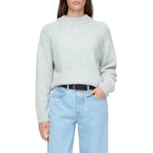 NEW CLOSED crew neck long sleeve sweater top in light grey melange