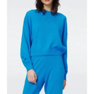 NEW DIANE VON FURSTENBERG ken crewneck sweater in peacock
