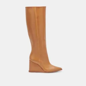 NEW DOLCE VITA Leather Bruce High Shaft Wedge Boots saddle for women 1065tn