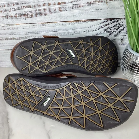 NEW EARTH SIZE 9.5 RUBY SANDALS ALPACA BROWN LEATHER SHOES SPRING SUMMER