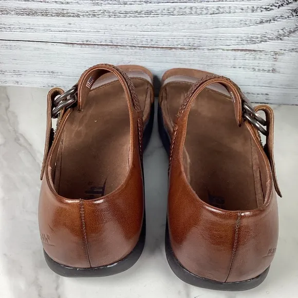 NEW EARTH SIZE 9.5 RUBY SANDALS ALPACA BROWN LEATHER SHOES SPRING SUMMER
