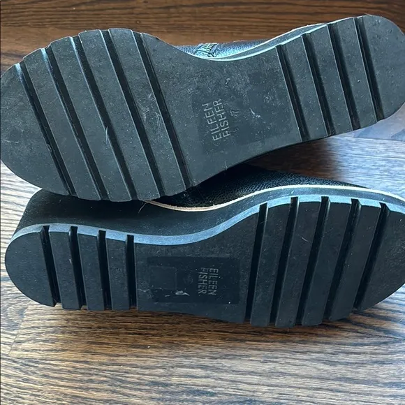 New Eileen Fisher Black Ankle Boots with Velcro Strap