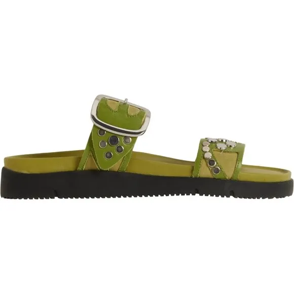 new FREE PEOPLE Revelry Studded Sandals / Olive Moss