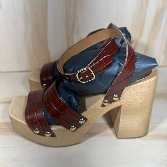 New Free People Mallory Leather Clog Sandals Women’s Size 9